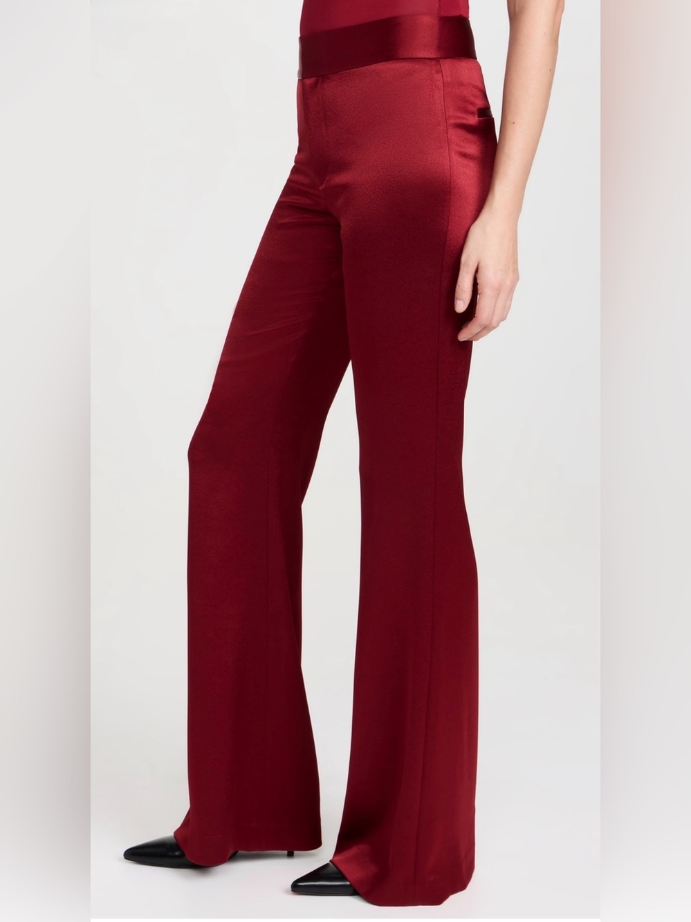 Alice + Olivia High Waisted Wide Leg Silk Pants Size 6 - Picture 14 of 16